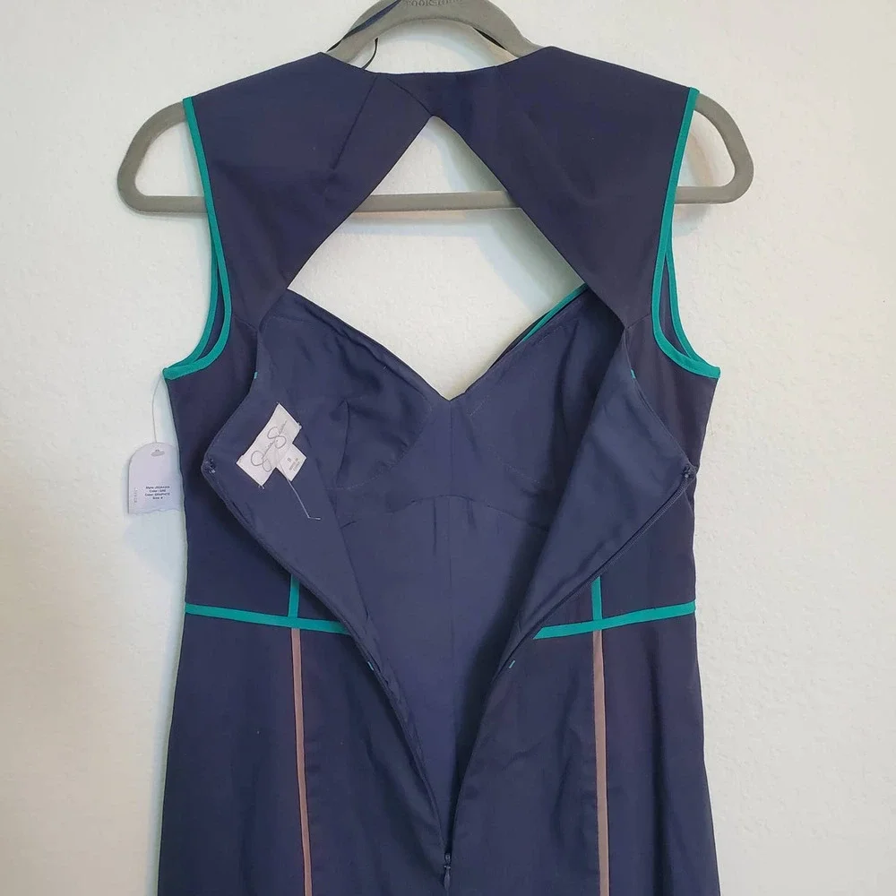Y2K Babydoll Sleeveless Blue Pink Summer Dress Sz 8 Stripe Casual Sundress NWT
